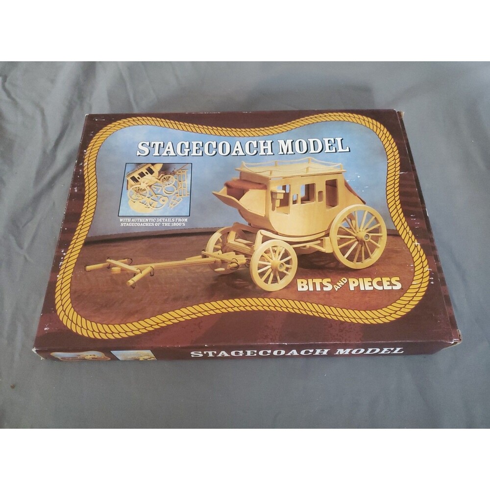 Bits & Pieces Wooden Stagecoach Model Kit, #42525 NEW Open box